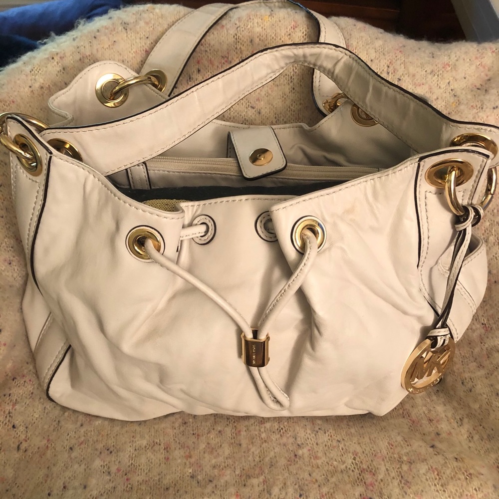 Michael Kors white leather purse